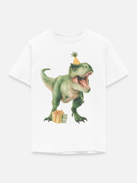 Birthdaysaurus - Kinder T-Shirt - Weiß