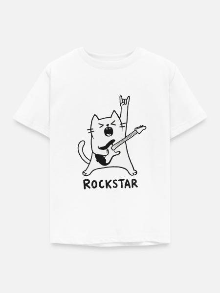 Rock Cat - Kinder T-Shirt - Weiß