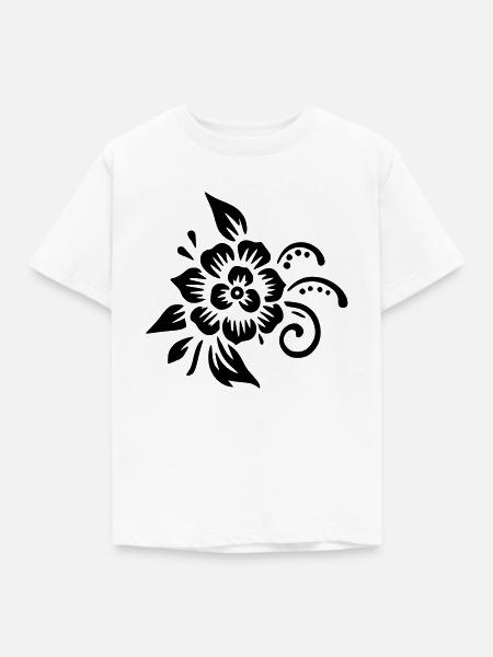 Blumen Dekoration - Kinder T-Shirt - Weiß