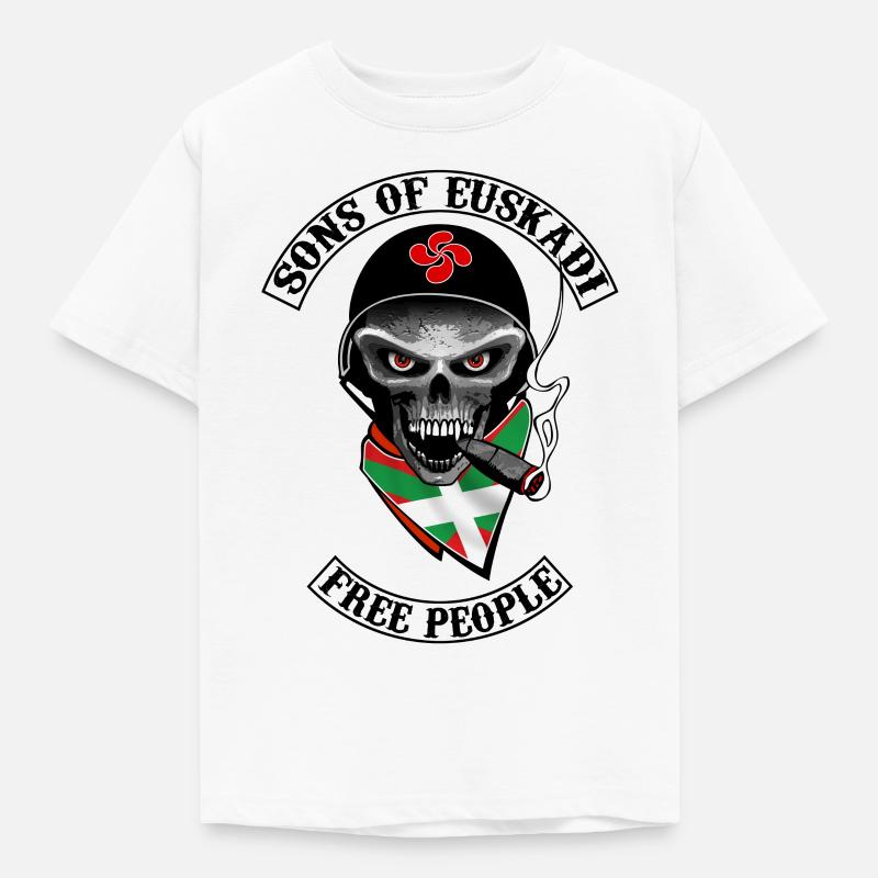 Baskische Biker-Design - Kinder T-Shirt - Weiß