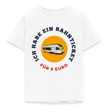 Ich habe ein Bahnticket für 9 Euro - Kinder T-Shirt - Weiß - Vorne - AI Model Kid Male (0cm)