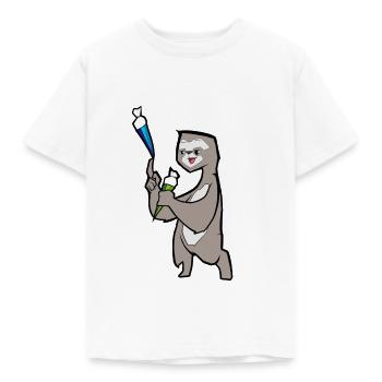 Faultier und Zuckertüte Schulanfang Einschulung - Kinder T-Shirt - Weiß - Vorne - AI Model Kid Male (0cm)