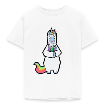 Einhorn mit Zuckertüte Einschulung Schulbeginn - Kinder T-Shirt - Weiß - Vorne - AI Model Kid Male (0cm)