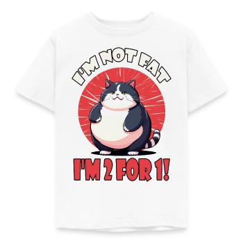 Ich bin nicht fett ich bin 2 für 1! - Kinder T-Shirt - Weiß - Vorne - AI Model Kid Male (0cm)
