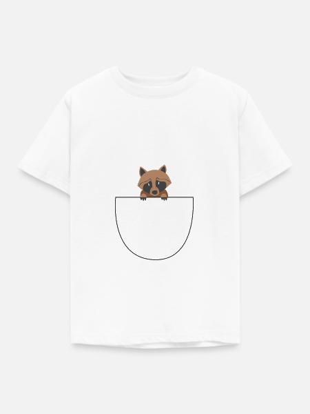 Waschbär Bauchtasche Süß Geschenkidee - Kinder T-Shirt - Weiß