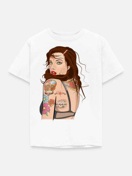 Tatoo Mädchen - Kinder T-Shirt - Weiß