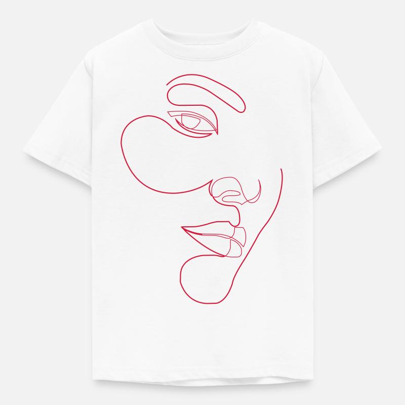 Frauengesicht - Kinder T-Shirt - Weiß