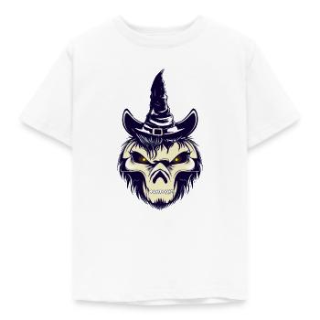 Halloween Monstre effrayant portant un chapeau - T-shirt Enfant - blanc - Devant - AI Model Kid Male (0cm)