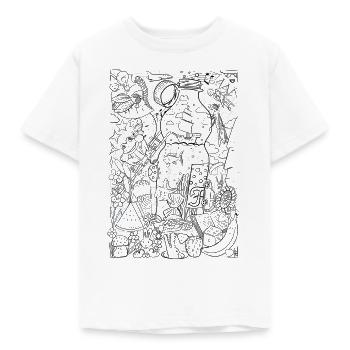 Hidden Object Water Bottle - DIY - Coloring Page - Kids' T-Shirt - white - Front - AI Model Kid Male (0cm)