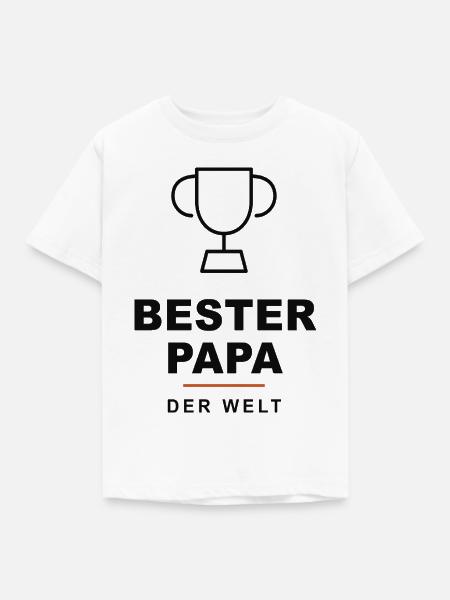 Bester Papa der Welt Trophäe - Kinder T-Shirt - Weiß