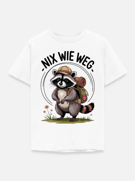 Abenteuer Waschbär - Kinder T-Shirt - Weiß