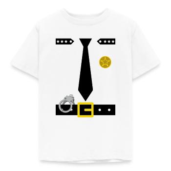 Polizist Kostüm T Shirt Polizei Verkleidung Idee - Kinder T-Shirt - Weiß - Vorne - AI Model Kid Male (0cm)