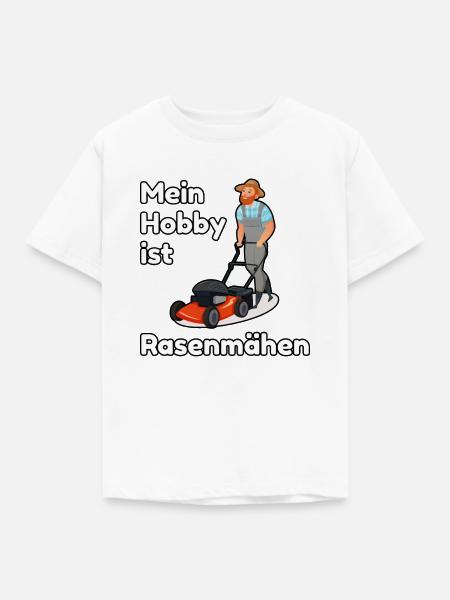 Rasen Mähen Garten - Kinder T-Shirt - Weiß