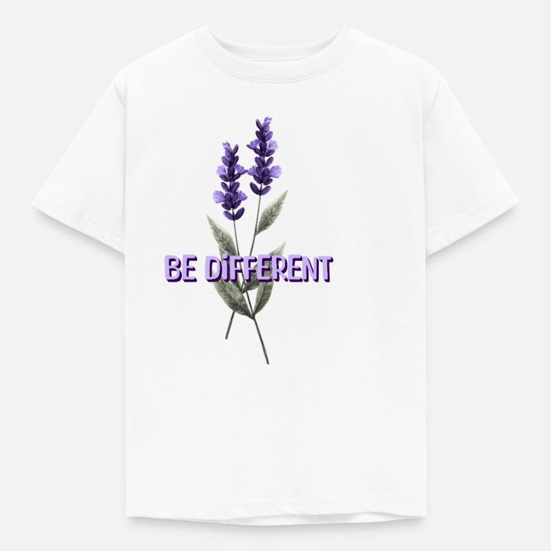 BE DIFFERENT - Affirmations d’amour de fleur de lavande - T-shirt Enfant - blanc