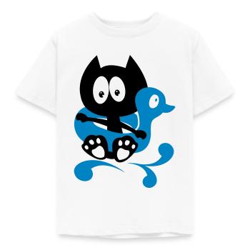 C'est l'heure du bain ! humour chat qui se baigne - T-shirt Enfant - blanc - Devant - AI Model Kid Male (0cm)