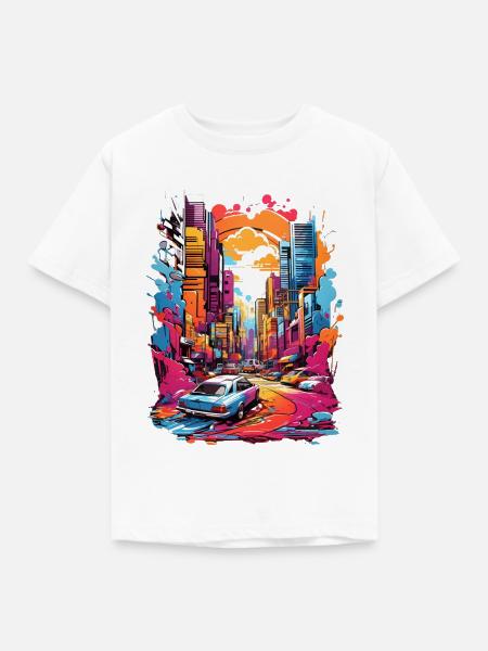 Stadtbild - Kinder T-Shirt - Weiß