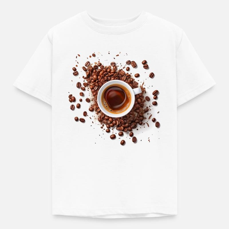 Morgenkaffee - Kinder T-Shirt - Weiß