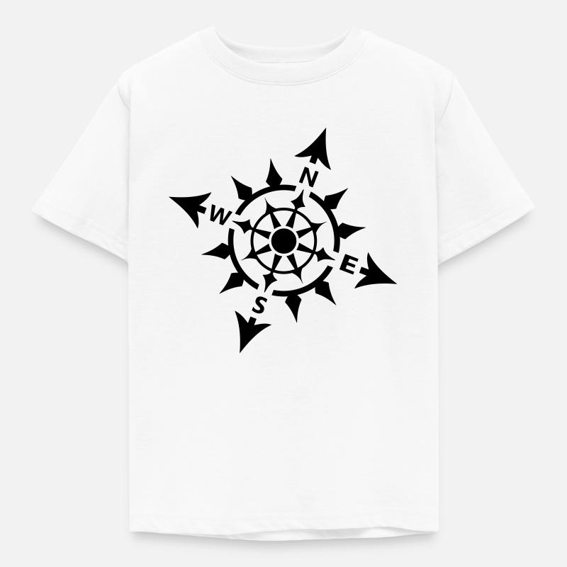 Nautik-Kompass - Kinder T-Shirt - Weiß