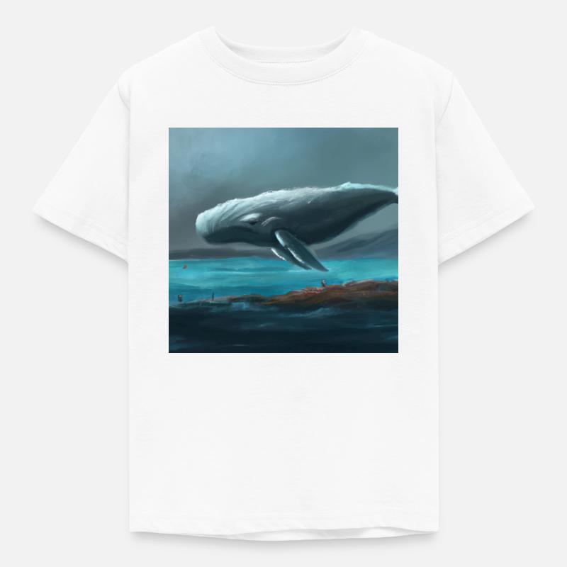 Wal schwebt am Himmel - Kinder T-Shirt - Weiß