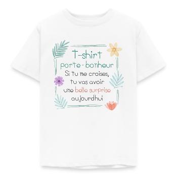 T-shirt Porte-Bonheur - T-shirt Enfant - blanc - Devant - AI Model Kid Male (0cm)