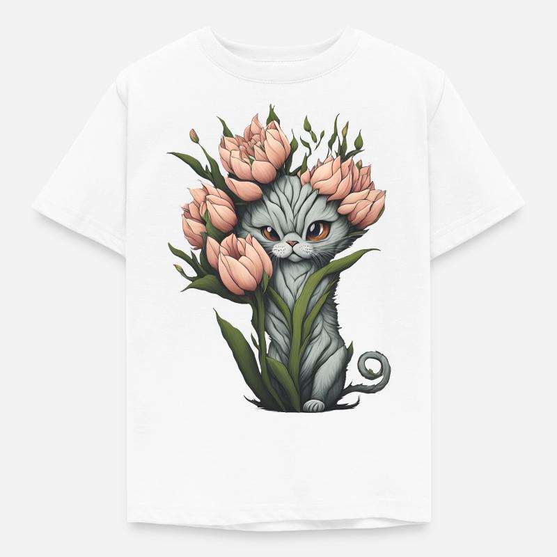 Fleur de chat extraterrestre - T-shirt Enfant - blanc