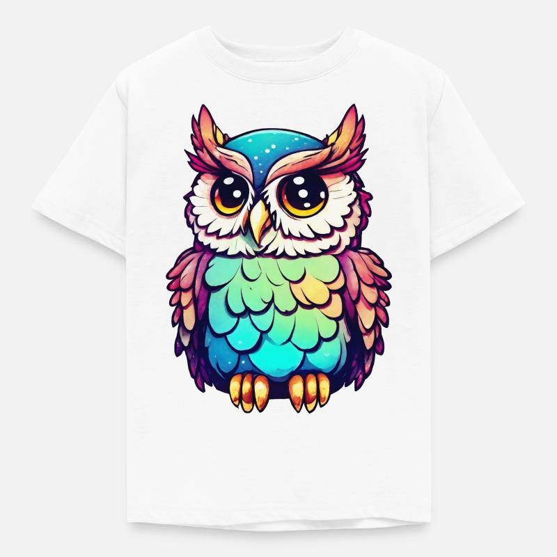 Colorful owl - Kids' T-Shirt - white