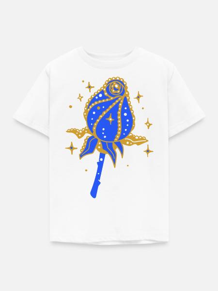 Goldene Rose mit Glitzer - Kinder T-Shirt - Weiß
