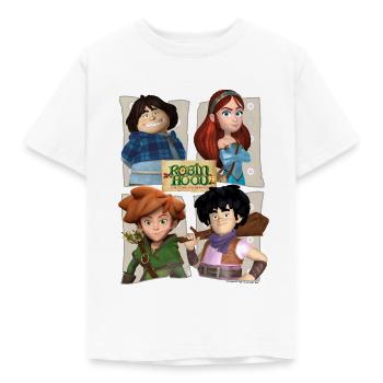 Robin Hood Tuck Marian Robin Und Little John - Kinder T-Shirt - Weiß - Vorne - AI Model Kid Male (0cm)