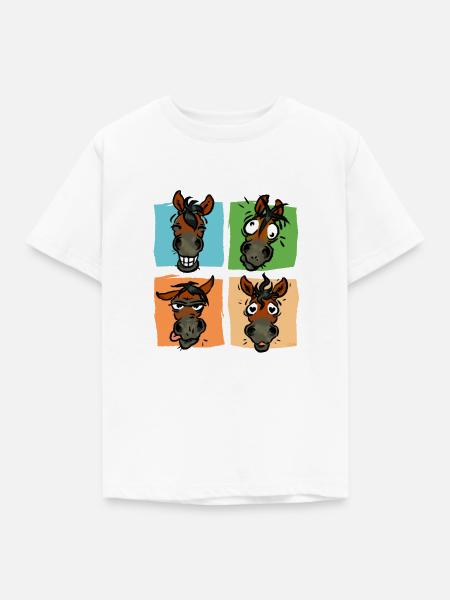Pferdeposaune - Kinder T-Shirt - Weiß