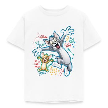 Tom Und Jerry Play Time - Kinder T-Shirt - Weiß - Vorne - AI Model Kid Male (0cm)