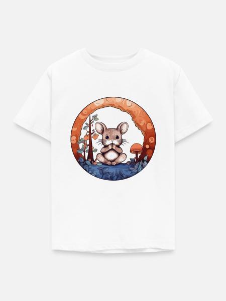 Kleines Mäuschen Maus - Kinder T-Shirt - Weiß