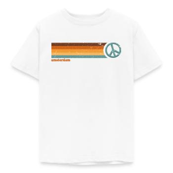 Amsterdam Retro Peace-Zeichen 60er 1960er Bohème - Kinder T-Shirt - Weiß - Vorne - AI Model Kid Male (0cm)