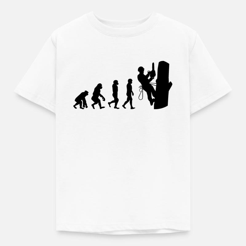 Arboriculteur Grimpeur Escalade Tondeuse Evolution - T-shirt Enfant - blanc
