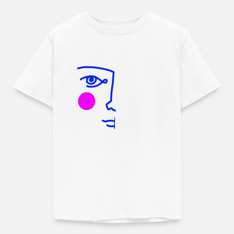 Das halbe Gesicht Kunst Geschenkidee Geschenk - Kinder T-Shirt - Weiß