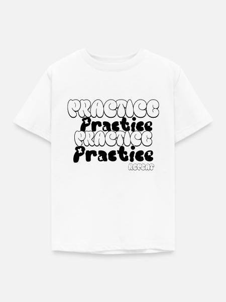 Practice and Repeat - Kinder T-Shirt - Weiß