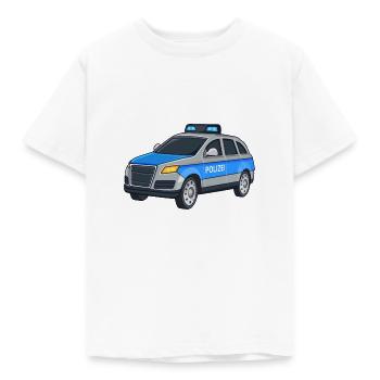Polizei Auto Police Car Blaulicht Streifenwagen - Kinder T-Shirt - Weiß - Vorne - AI Model Kid Male (0cm)