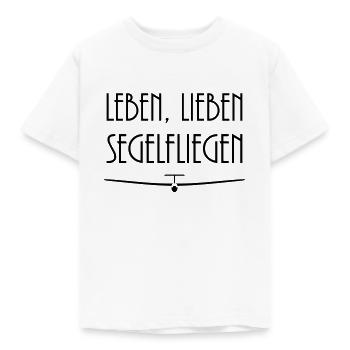 Leben lieben Segelfliegen - Glider - Thermik Pilot - Kinder T-Shirt - Weiß - Vorne - AI Model Kid Male (0cm)