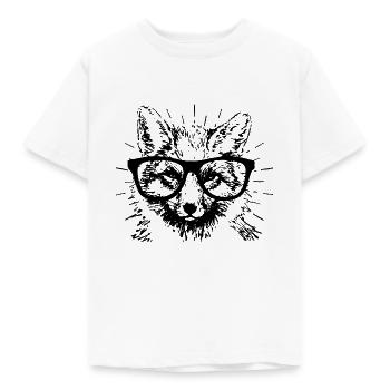 Cadeau de lunettes Fox Clever Smart Nerd Animal - T-shirt Enfant - blanc - Devant - AI Model Kid Male (0cm)