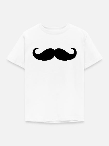 Schnurrbart - Kinder T-Shirt - Weiß