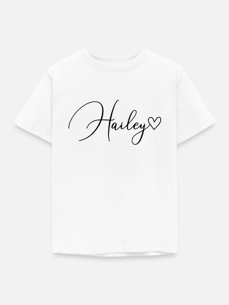 Hailey Name Vorname Mädchen - Kinder T-Shirt - Weiß