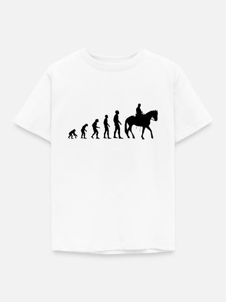 Evolution Reiter - Kinder T-Shirt - Weiß