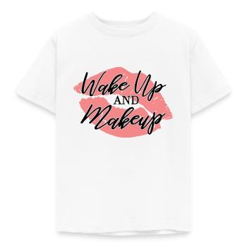 wake up and make-up poison - Kids' T-Shirt - white - Front - AI Model Kid Male (0cm)