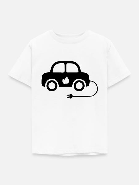 Elektroauto Elektromobilität Strom Geschenk - Kinder T-Shirt - Weiß