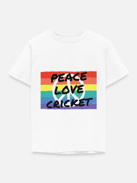 Frieden. Liebe. Kricket - Kinder T-Shirt - Weiß