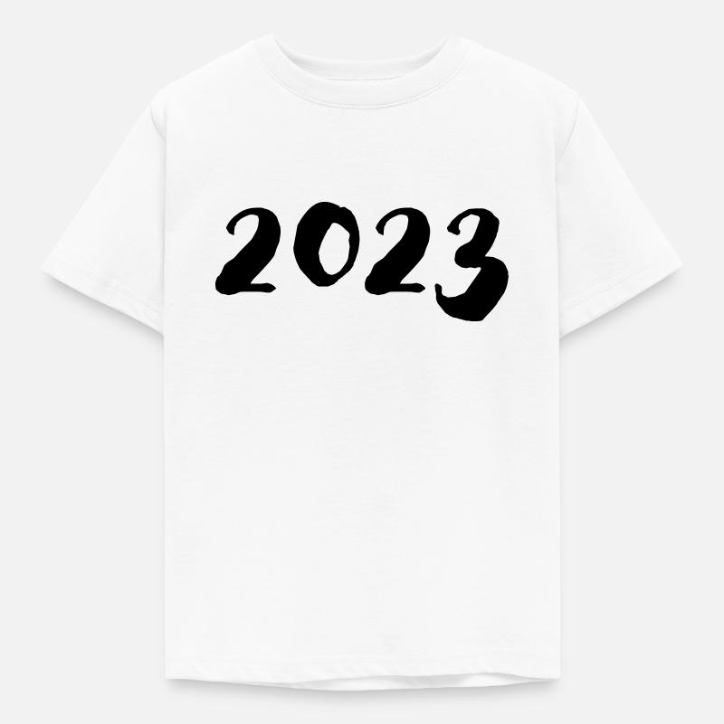 2023 - År - Nyår - T-shirt barn - vit