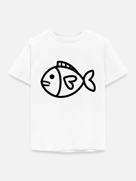 Fisch - Kinder T-Shirt - Weiß
