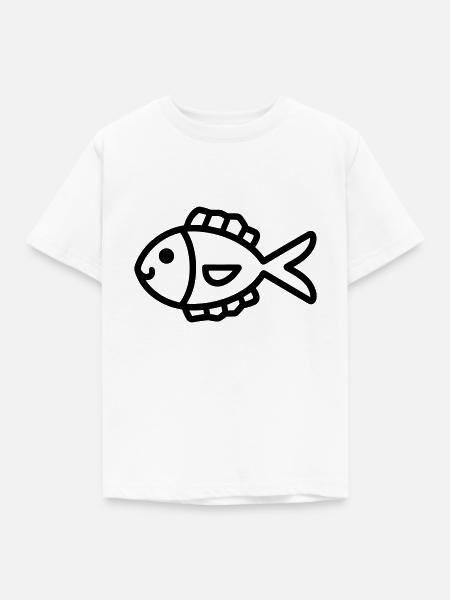 Fisch - Kinder T-Shirt - Weiß
