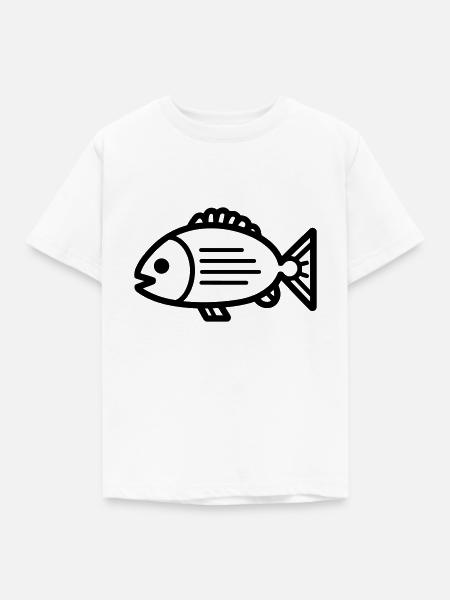 Fisch - Kinder T-Shirt - Weiß