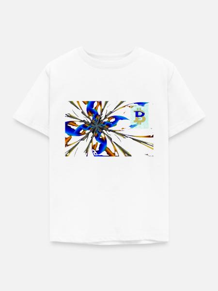 abstract Bitcoin 2 - Kinder T-Shirt - Weiß