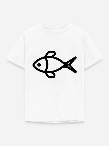 Fisch - Kinder T-Shirt - Weiß